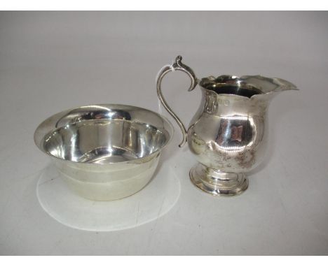 Scottish Silver Cream Jug Edinburgh 1896 by DC, along with a Scottish Silver Sugar Bowl Edinburgh 1935 by B&amp;S, 222g total