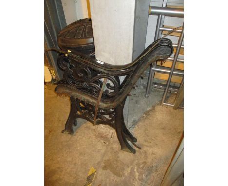 Pair of Cast Metal Garden Bench Ends 