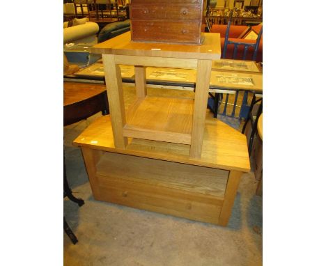 Modern Oak TV Unit and a Lamp Table 