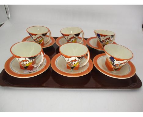 Set of 6 Moorland Huntley Cottage Coffee Cups and Saucers 
