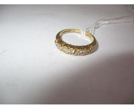 18ct Gold 5 Stone Diamond Ring, 2.4g, Size I 