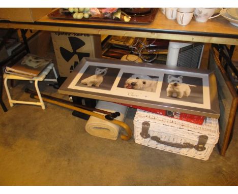 Electric Heater, Walking Sticks, Rug, Wicker Hamper, Pictures, Wine Rack, Fan, Printer, Stool, Picture etc 