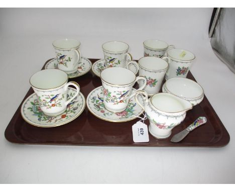 Seven Aynsley Pembroke Coffee Cups, 4 Saucers, Sugar, Cream and Butter Knife 