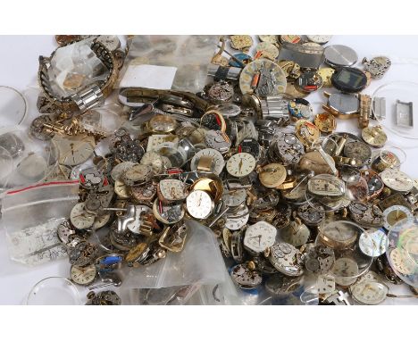 Watch parts and accessories, to include manual and quartz movements, cases, bracelets etc. (qty)