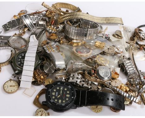 Watch parts and accessories, to include manual and quartz movements, cases, bracelets etc. (qty)