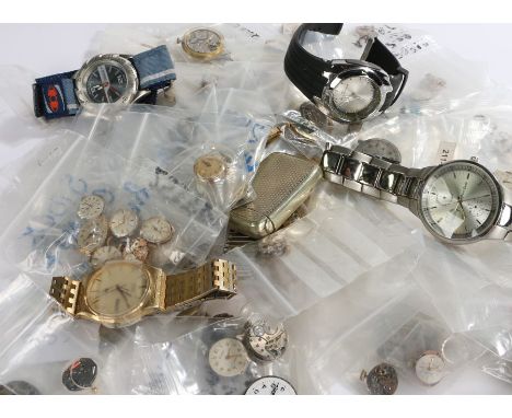 Watch parts and accessories, to include manual and quartz movements, cases, bracelets etc. (qty)