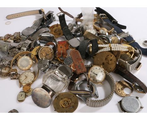 Watch parts and accessories, to include manual and quartz movements, cases, bracelets etc. (qty)