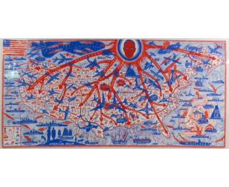 Sir Grayson Perry CBE RA (born 1960) The American Dream Print on cotton Framed and glazed Picture size 42 x 88cm Overall size