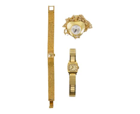 Two Rotary wristwatches - together with a pendant watch. 