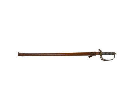 A Wilkinson 1821-22 pattern light cavalry officers sword - the pointed decorated blade with partial fuller and pipe back mark