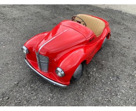 An Austin J40 Pedal car, British, 1960s,chassis number 31541, restored, painted in tartan red, with beige upholstery and chro