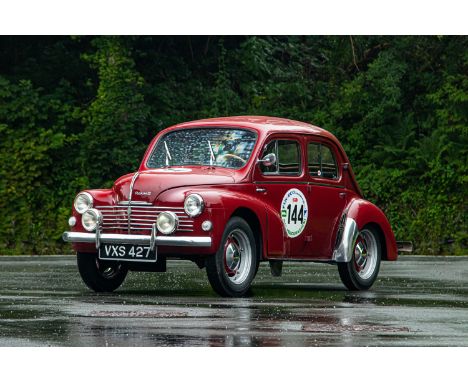 1951 Renault 4CV Grand Luxe SaloonRegistration no. VXS 427Chassis no. 1582033*Mille Miglia participant in 1989*Monte Pellegri