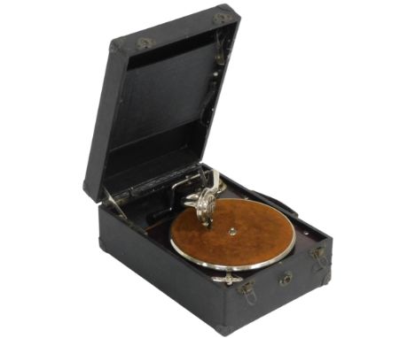 An early 20thC Garrard tabletop gramophone, black cased. 