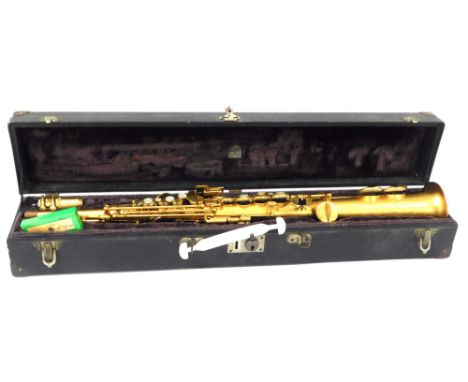 A René Guenot model 1929 soprano saxophone, cased.