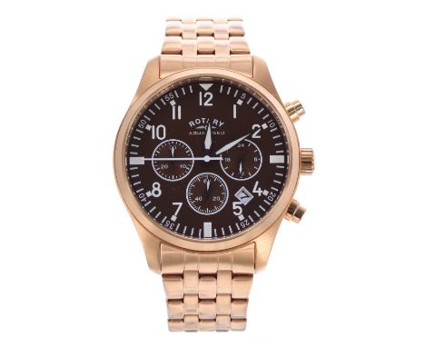 Rotary Aqauspeed gold plated gentleman's bracelet watch, quartz, 40mm - **with original box