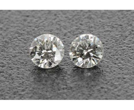 Pair of similar diamonds, round brilliant-cut, each 0.25ct, clarity SI, colour J-K