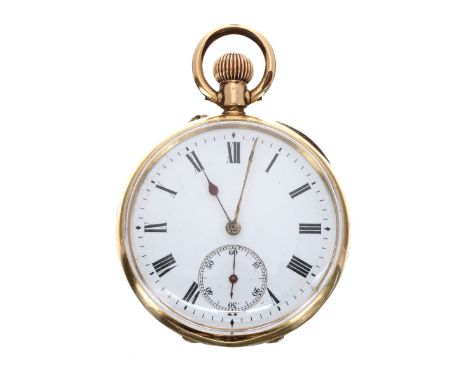 18k lever fob watch, 29.1gm, 35mm - Condition Report: - Movement - currently functioning. Dial - light marks. Glass - light m