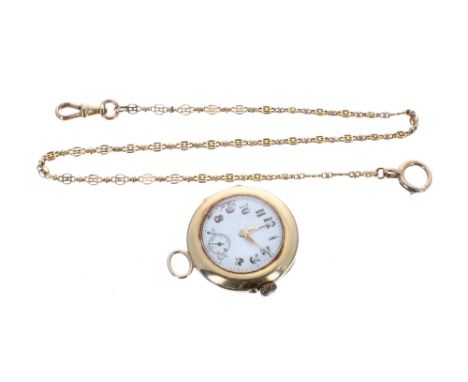 Baume &amp; Co 18k pendant watch, white dial with Arabic numerals and subsidiary seconds, 13.82 lever movement, 27.6gm, 34mm;