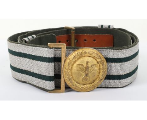 Rare Third Reich Full Parade Senior Forestry Official from Baden / Hesse Brocade Belt and Buckle, fine example with all the g