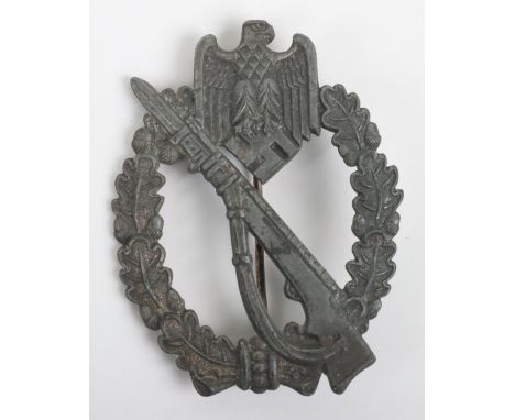 WW2 German Army / Waffen-SS Infantry Assault Badge by Fritz Zimmermann Stuttgart, good silver grade example with the original