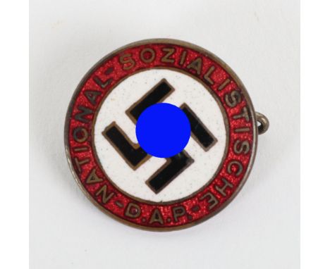 Rare Small Type NSDAP Party Badge by Steinhauer &amp; Luck, scarce example of the ¾ size party badge in enamel with the rever