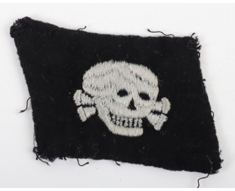 WW2 Waffen-SS Totenkopf Division Collar Tab, good un-issued example of the Dachau made collar tab for the division. Buckram b