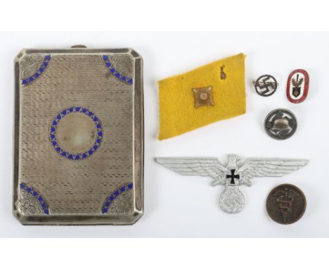 Grouping of Third Reich Badges &amp; Insignia, consisting of German veterans association breast eagle, SA single collar tab, 