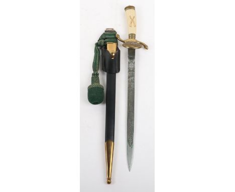 Third Reich Shooting Association Cutlass / Dagger by Carl Eickhorn Solingen, with cream plastic grip having brass crossed rif