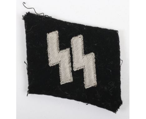 WW2 Waffen-SS Other Ranks Collar Tab, good un-issued example of the Dachau made collar tab for an other ranks in the Waffen-S
