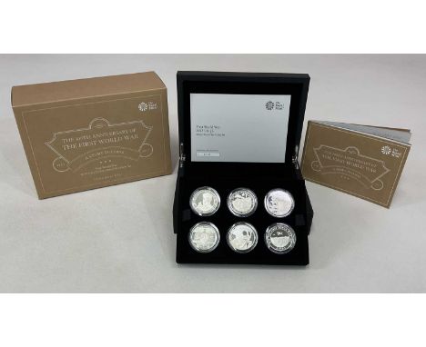 ROYAL MINT; The 100th Anniversary of The First World War, 2017 £5 Silver Proof Six-Coin Set, No. 0710, cased, with certificat