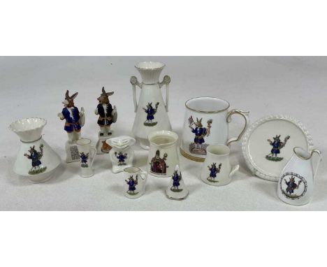 'THE TRUSTY SERVANT, WINCHESTER COLLEGE'; a quantity of crested ware including a large W H Goss twin handled vase, height 17.