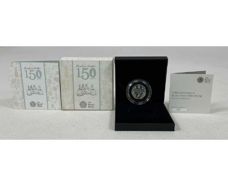 ROYAL MINT; a 2016 Beatrix Potter 150th Anniversary 50p Silver Proof Piedfort Coin, encapsulated, with certificate of authent