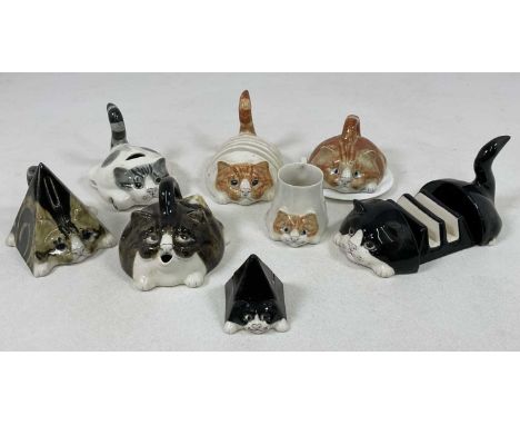 MIKE HINTON; a collection of ceramic cat kitchenware items by Mike Hinton a former designer for Winstanley, to include toast 