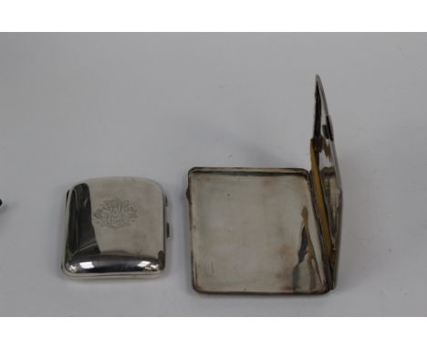 A George IV sterling silver cigarette case with period script initials, Birmingham 1839, Deakin and Francis, together with an
