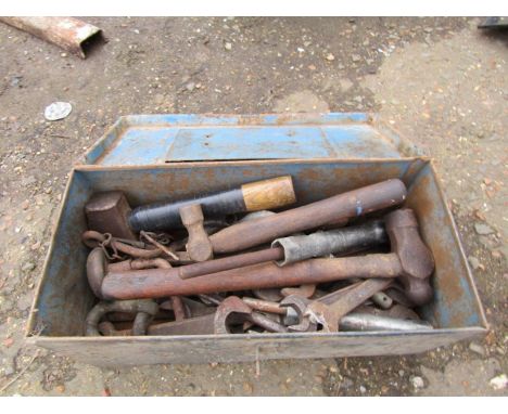Vintage metal toolbox with tools&nbsp;