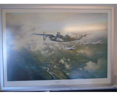 Robert Taylor limited edition print 364/1000 of 'Welcome Sight' - B-24 Liberators of the 44th Bomb Group pass over Ely Cathed