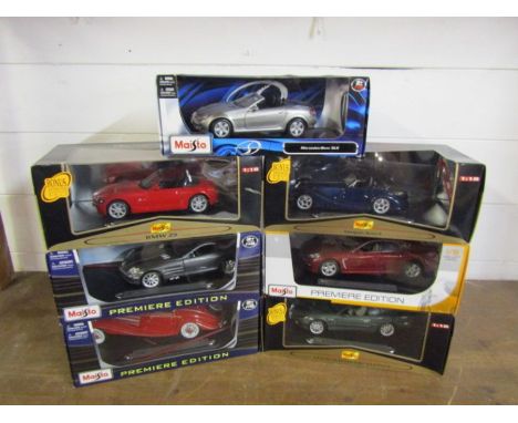 7 Boxed Maisto 1/18 scale premiere edition diecast models&nbsp;