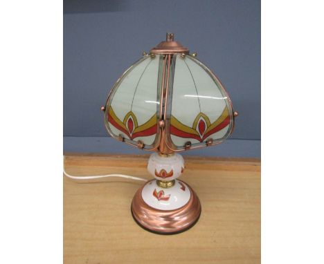 Ceramic table lamp with glass shade&nbsp;