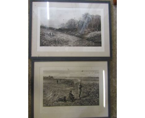 2 Vintage Pheasant shooting plates Archibald Thorburn and Douglas Adams 78x60cm 84x62cm framed and glazed 