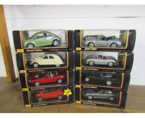 8 Boxed Maisto 1/18 scale special edition diecast models&nbsp;