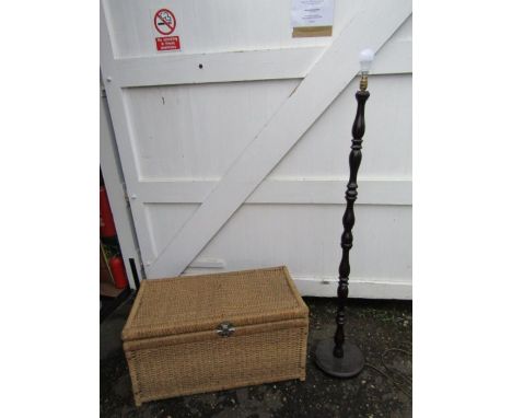 Rattan blanket box and wooden floor lamp&nbsp;