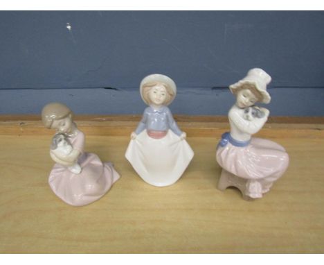 3 NAO girl figurines. Largest H18cm approx&nbsp;