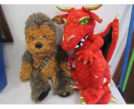 Build a bear Star Wars Chewbacca and a dragon puppet