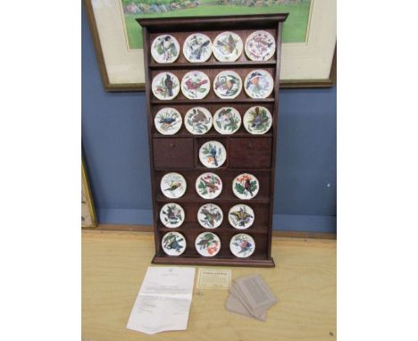 Franklin Mint limited edition Songbirds of the World plates with cabinet and paperwork&nbsp;