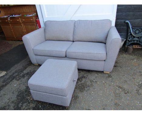 Grey 3 seater sofa with storage footstool&nbsp;