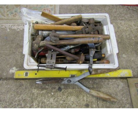 Tub of tools to include hammers and wrenches etc&nbsp;