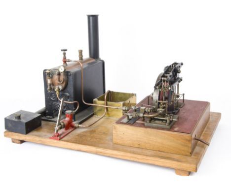 A Fine Scratchbuilt Model Beam Engine by Michael Pearse with Stuart Turner Boiler, the single-cylinder engine with fabricated