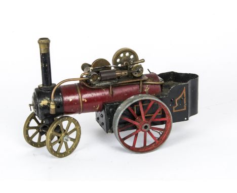 A Scratchbuilt Live Steam Traction Engine by Unknown Builder, to a curious design featuring 3 firetubes to the boiler and a r