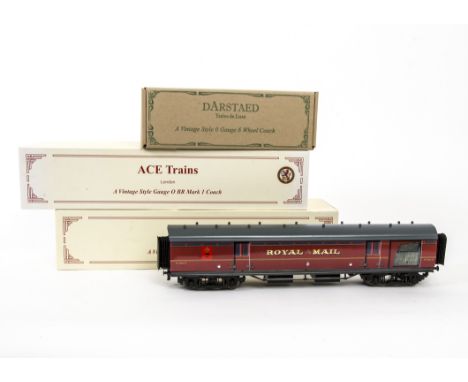 Two ACE Trains O Gauge 2/3-rail Individual C/13 BR Mark 1 Coaches TPO Coach and Darstaed 'Stove' Van,  comprising full brake 