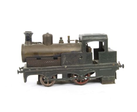 A Bing Gauge 1 Live Steam 2-2-0 Tank Locomotive, ref 30592/1, made circa 1906, repainted in dark green, with single cylinder 